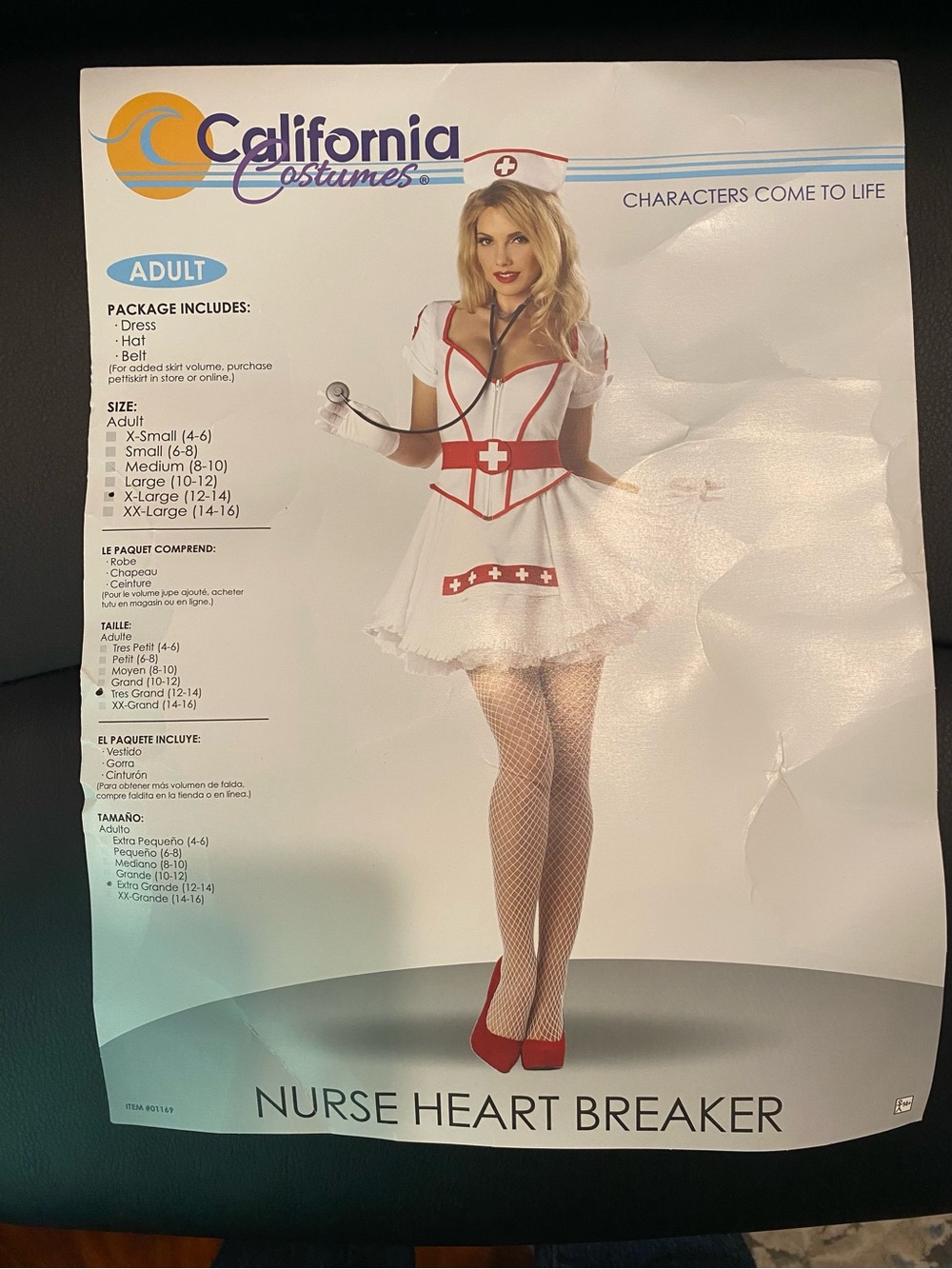 California Costumes White and Red Nurse Heart Breaker Costume for women size XL